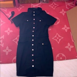 Black denim dress